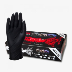 Piranha Black Nitrile Gloves" title="piranha Black - Leather, HD Png Download, Free Download