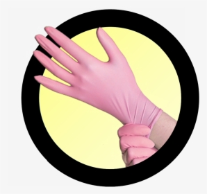 Breast Cancer Awareness Pink Nitrile Exam Gloves - Circle, HD Png Download, Free Download