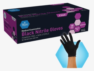 Medline Black Nitrile Gloves - Med Pride Nitrile Gloves Medium, HD Png Download, Free Download