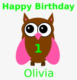 Pink Owl Olivia Birthday Svg Clip Arts - Happy Birthday To Smart Girl, HD Png Download, Free Download