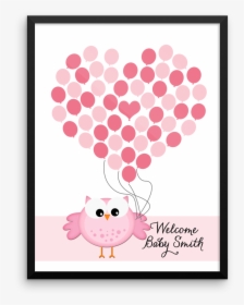 Owl Holding Pink Balloons Guest, HD Png Download, Free Download