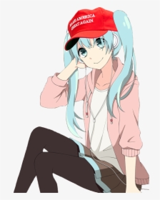 Clip Art Make America Great Again Anime - Anime Girls, HD Png Download, Free Download