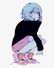 Anime Vaporwave Png Sad Anime Boy Aesthetic Transparent Png