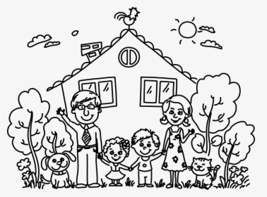 Home Family House Free Photo - Easy Ideal Family Drawing, HD Png Download, Free Download