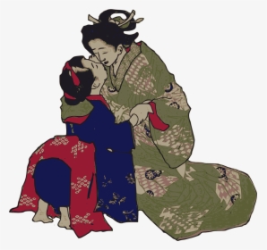 Kissing Geisha - Geisha Kissing, HD Png Download, Free Download