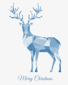 Christmas Deer - Vector Blue Reindeer, HD Png Download, Free Download