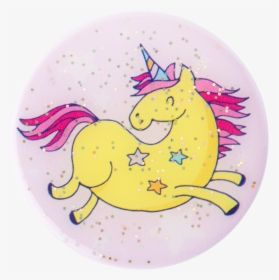 Glitter Jumping Unicorn Yellow - Circle, HD Png Download, Free Download