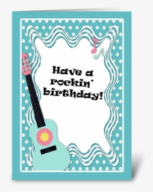 Blue Guitar, Polka Dot Birthday Card Greeting Card - Guitar Birthday Card, HD Png Download, Free Download