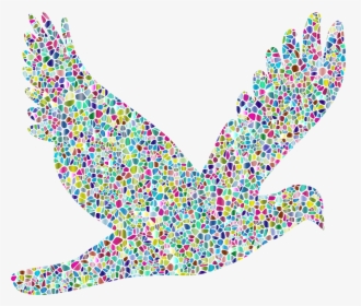 Polyprismatic Tiled Flying Dove Silhouette Clip Arts - Portable Network Graphics, HD Png Download, Free Download