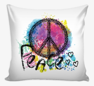 Multicolor Peace Symbol With Hearts Pillow Cover"  - Features Of Good Morning, HD Png Download, Free Download