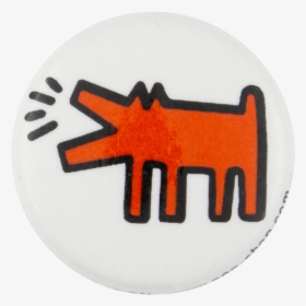 Keith Haring Barking Dog Art Button Museum - Keith Haring Dog Pin, HD Png Download, Free Download