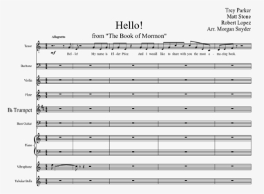 Hello The Book Of Mormon Sheet Music, HD Png Download, Free Download