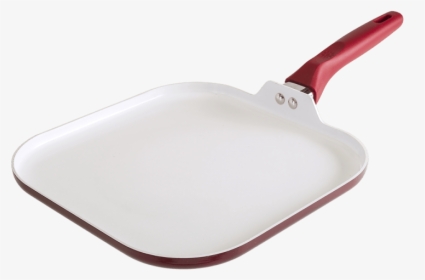 Red And White Griddle With Red Handle - Bliss Hydro Ceramic Blue, HD Png Download, Free Download