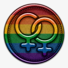A Round, Lesbian Pride, Female Gender Symbol Impression - Emblem, HD Png Download, Free Download