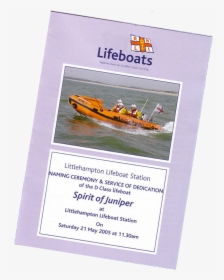 Naming Brochure For Spirit Of Juniper - Lifeboat, HD Png Download, Free Download