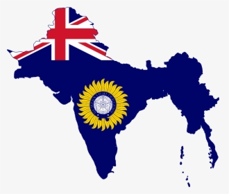 Flag Map Of British Raj - British Raj In Subcontinent, HD Png Download, Free Download