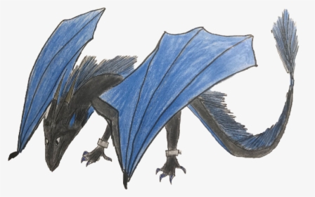 Transparent Dark Night Clipart - Blue And Black Wings Dragon, HD Png Download, Free Download