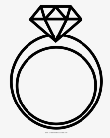 Wedding Diamond Engagement Transprent - Diamond Ring Drawing, HD Png Download, Free Download