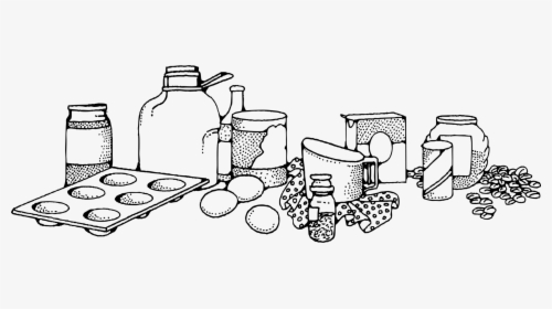 Food Clipart Milk Readytouse - Ingredients Black And White, HD Png Download, Free Download