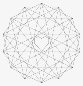 Line,symmetry,line Art - Tridecagon 13 Sided Polygon, HD Png Download, Free Download