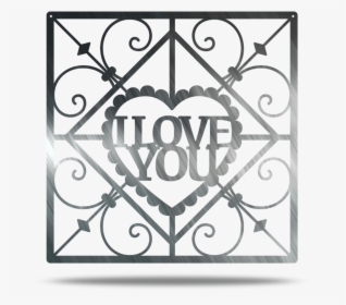 Geometric I Love You Metal Wall Art - Stained Glass Panel Quilt Design, HD Png Download, Free Download