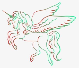 Unicorn Clip Art Coloring - Drawing Of Unicorn With Colour, HD Png Download, Free Download