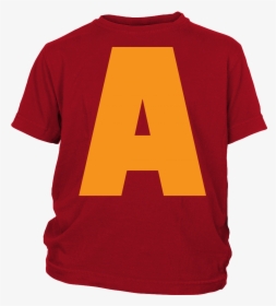 Letter A Alvin And The Chipmunks Style Youth T-shirt - Active Shirt, HD Png Download, Free Download