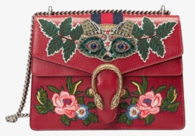 #moodboard #bag #gucci #flower #gold #red #png #sticker - Gucci Raccoon Bag, Transparent Png, Free Download