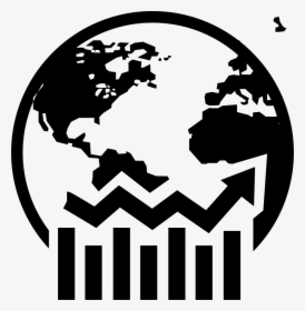 Earth Globe Symbol With Business Graphic - Black And White Globe Clipart, HD Png Download, Free Download