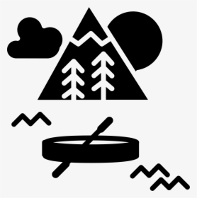 Vacations On Natural Place With A Boat In A River Mountain - Natural Attraction Icon, HD Png Download, Free Download
