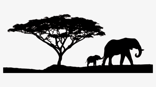 African Tree Silhouette Png , Png Download - Acacia Tree 3d Model, Transparent Png, Free Download
