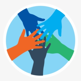Circular Icon Depicting Several Hands Held Together - Hands Together Png Icon, Transparent Png, Free Download
