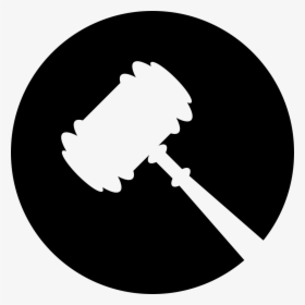 Legal Hammer Symbol In A Circle - Symbol Law Black And White, HD Png Download, Free Download