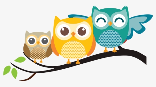 Owl Cartoon Family - Transparent Background Owl Clipart, HD Png Download, Free Download