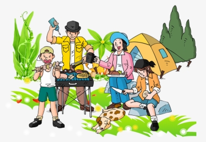 Transparent Bbq Cartoon Clipart - Cartoon Pictures Of Family Activities, HD Png Download, Free Download
