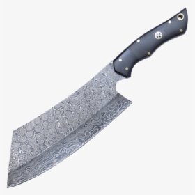 Damascus Steel Cleaver Knife - Cleaver Knife With Sheath, HD Png Download, Free Download