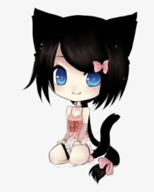 #mq #cat #girl #anime #chibi #kawaii - Anime Girl Kawaii Chibi Cat, HD Png Download, Free Download