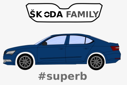 Skoda Family, Superb Vector Freeuse Library - Skoda Superb Clipart, HD Png Download, Free Download