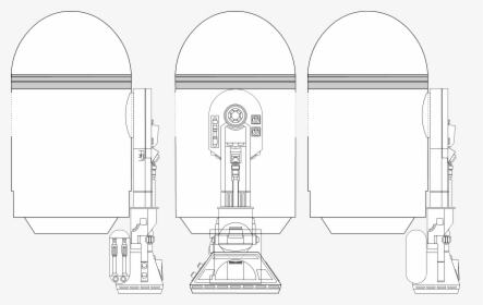 Transparent Blue Print Png - R2d2 Front Side View, Png Download, Free Download