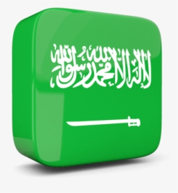 Glossy Square Icon 3d - Saudi Arabia 3d Flag, HD Png Download, Free Download
