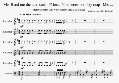 Hand Me The Aux - Sheet Music, HD Png Download, Free Download