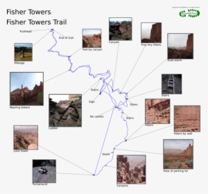 Fisher Towers Trail - Fisher Towers Trail Map, HD Png Download, Free Download