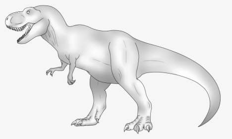 Black And White Dinosaur Lineart - T Rex Lineart Transparent, HD Png Download, Free Download