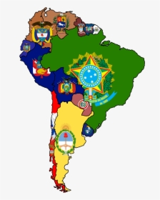 Flags Of South American States In The Style Of Each, HD Png Download, Free Download