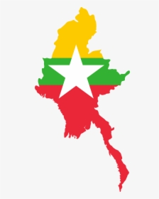 Myanmar Outline 2 Clip Arts - Myanmar Flag Map, HD Png Download, Free Download