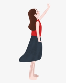 Transparent Girl With Long Hair Clipart - Pencil Skirt, HD Png Download, Free Download
