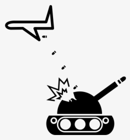 Airplane Throwing Bombs On A War Tank - Bombas De Guerra Dibujos, HD Png Download, Free Download