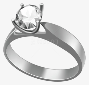 Engagement Ring Clipart Silver - Engagement Ring Transparent Background, HD Png Download, Free Download