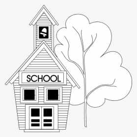 Transparent Small House Png - School Clipart Black And White No Background, Png Download, Free Download