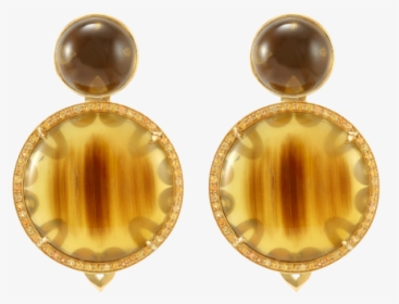 18kt Gold Earrings With Quartzo And Orange Sapphires - Earrings, HD Png Download, Free Download